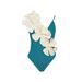 Women's Clothing Solid Color Sling One Piece Swimsuit Female Flower Hot Spring Resort Swimsuit_ecoleips.com