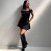 AC863 Sexy Square Neck Summer French Style High-End Elegant Socialite Waist-Cinching Slimming Pleated Mini Dress_ecoleips.com