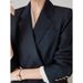 Commuting Blue Fine Wool Set Business High JI Formal Suit For Women_ecoleips.com