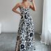 Women's Clothing Spring And Summer Temperament Elegant Twisted Print Suspenders Wide Leg Jumpsuit Long Pants Women's Clothing_ecoleips.com