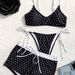 New 2026 Women's Polka Dot Print Bikini Two Piece Shorts European And American Style Three Piece Swimsuit_ecoleips.com