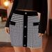 Aria Basics Aria Basics 2024 New Skirt Model: Commuting Elegant Style, Contrast Color Buttons, Elastic Bodycon Short Skirt,_ecoleips.com