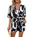 European American Printed Color-blocked Women's Outfit 2025 Spring-summer Casual Loose Rayon Shirt And_ecoleips.com