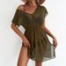 2026 European And American Fashion Casual V-Neck Sleeveless Waist-Cinching Mesh Women's Dress_ecoleips.com