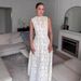 Elegant White Lace Maxi Dress - Sleeveless High Neck Bohemian Style Dress For Women, Breathable And Chic_ecoleips.com