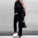 Women's Printed Two Piece Tracksuit, Long Sleeve Pullover Top And Drawstring Waist Pants, Casual Sportswear For Spring And Fall_ecoleips.com