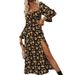 2024 Cross-Border Autumn/Winter New European And American Printed Long-Sleeve Backless Bohemian Dress_ecoleips.com
