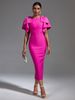 Women's Clothing Round Neck Ruffled Fashionable Heavy Duty Beaded Waist Tight Bandage Dress Long Skirt Evening Dress_ecoleips.com