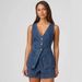 In-stock Cross-border European And American 2025 New Fashion Casual Sleeveless High-waisted Women's Denim Shorts Set_ecoleips.com
