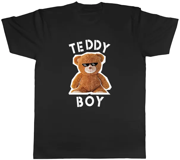 Women's T-Shirts Teddy Boy Mens T-Shirt Funny Cuddly Cool Bear Tee Gift_ecoleips.com