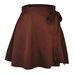 Solid Color Skirt High Waisted Fashionable One Piece Strappy Skirt Chiffon Satin Wrap Skirt_ecoleips.com