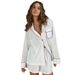 European And American Autumn New Style Pure Cotton Color-Block Long Sleeve Shorts Loose Pajamas Two-Piece Set_ecoleips.com