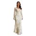 Elegant Flared-Sleeve Bodycon Dress - Polyester Jacquette, Round Neck, Long Sleeve, Mid Waist, S-XL"_ecoleips.com