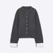 Fashion Versatile Contrasting Color Splicing Round Neck Long-sleeved Knitted Sweater_ecoleips.com