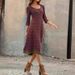 Cross-Border Women's Round Neck Printed Bohemian Style Retro Slim Fit Elegant Patchwork Mid-Length Dress_ecoleips.com