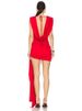 Absobe Sexy Deep V-Neck Ruched Mini Dress Women's White Sleeveless High Waist Ribbon Dresses Summer Slim Elegant Party Clubwear_ecoleips.com