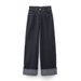 Women's Clothing Autumn New Lapel Denim Jacket + Flared Hem Pants Set_ecoleips.com