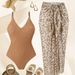 Women's Clothing Retro Women's One Piece Swimsuit With Spaghetti Straps Leopard Print Tulle Skirt Colorful Swimwear Set_ecoleips.com