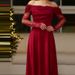 Sexy Off Shoulder High Waist Pleated Women's Dress Spring Elegant Solid Color Party Dress Lace Patchwork Long Sleeved Prom Dress_ecoleips.com