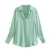 Women's Clothing Spring 7 Color Satin Women's Shirt Tops_ecoleips.com