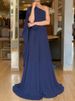 Sexy Slant Shoulder Long Sleeve Chiffon Dress Elegant Flower Dimensional Waist Long Dress Women Fashion Hight Waist Gowns Dress_ecoleips.com