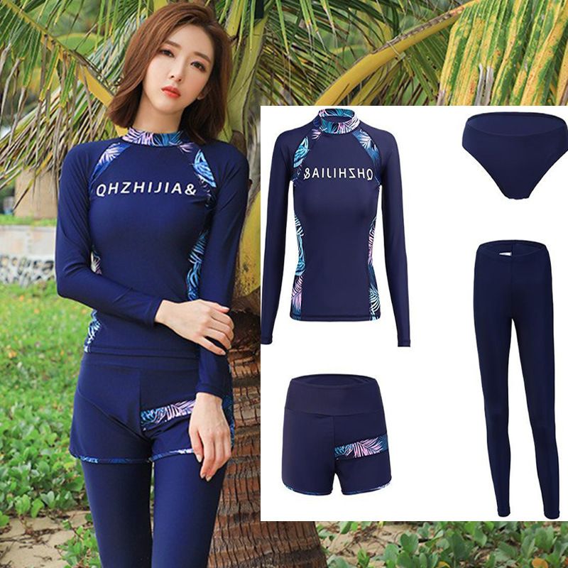 Women's Clothing Long Sleeved Swimsuit Female Diving Suit Sunscreen Jellyfish Suit Trousers Split Surfing Suit Snorkeling Suit_ecoleips.com