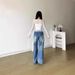 Women's Slimming Long Sleeve T-Shirt Square Neck Ruffled Mesh Fabric Spicy Ethereal Pure Sexy Design Top_ecoleips.com
