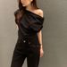 Korean Chic Women's Off-Shoulder T-Shirt Unique Irregular Design Loose Fit Solid Color Short-Sleeved Pullover Summer Top_ecoleips.com