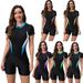 Women's Clothing One Piece Swimsuit For Women Short Sleeved Zippered Boxer Swimsuit Slim Fit And Conservative Snorkeling Wetsuit_ecoleips.com