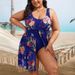 Slimming Conservative Digital Printed Skirt Split Bikini Women's Swimwear_ecoleips.com