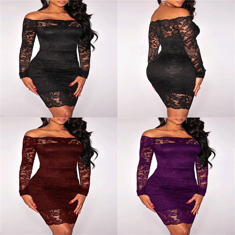 Lace Bodycon Dress – Off-Shoulder Elegance With Sheer Panels For Evening Glamour_ecoleips.com