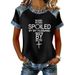 Women's Short Sleeve T-Shirt Waffle-Knit 3D Printed Retro Streetwear Soft And Breathable 5 Colors S-5XL_ecoleips.com