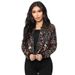 Women's Sequined Cardigan Jacket Long Sleeved Zip up Colorful Design for Parties European American Style Outerwear_ecoleips.com