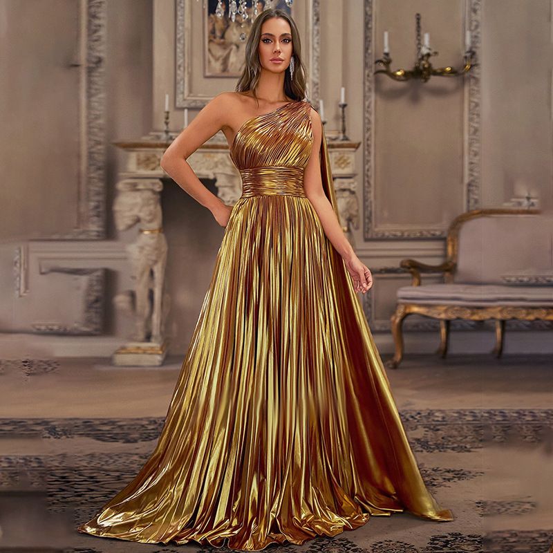 Women's Clothing Summer New Sexy Oblique Shoulder Backless Sleeveless Long Dress For Women_ecoleips.com