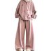 Women's American Retro Casual Sportswear Set Korean Style Loose Fit Slimming Sweatshirt And Trousers Fashionable 2 Piece Set for Autumn Winter_ecoleips.com