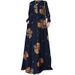 Cross-border Foreign Trade Women's Clothing: Cotton-linen Printed Shirt, Robe, Long Skirt, Round-neck Vintage_ecoleips.com