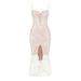 Women's bandage dress sexy lace ruffle slit hip-covering fishtail suspender skirt bandage dress_ecoleips.com