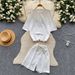 Women's Commuter Style Two Piece Set Slim Fit Short Sleeve Top And High Waisted Shorts Slimming Versatile Elegant Summer Outfit_ecoleips.com