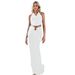 Voya Women's High-end And Elegant Fashion Set, Summer Neck Hanging Top, Half Skirt Two-piece Set_ecoleips.com
