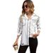 Harajuku Style Printed Shirt – Long Sleeve Collared Blouse With Artistic Floral Design, Trendy Oversized Fit For Casual & Streetwear_ecoleips.com