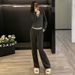 ng2510292 Casual Lazy Style Outfit Spring/Autumn 2025 New Trendy Fashionable Youthful Slimming Sweatshirt And Wide-Leg Pants_ecoleips.com