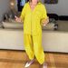 Women's Autumn Fashion V-Neck Top And High-Waisted Pants Set Long Sleeve Casual Two-Piece Solid Color_ecoleips.com