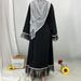 New Mesh Sleeves Hem Muslim Abaya Eid Long Dresses Black White Edge Kaftan Caftan Marocain Femme Fashion Modest Women Clothing_ecoleips.com