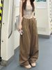 K Quick Drying Sports Pants, Women's New Product, High Waisted Loose Casual Pants, Hanging Straight Leg Wide Leg Pants_ecoleips.com
