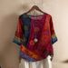 European And American Cross-Border Wish Foreign Trade Women's Fashion Loose Digital Print Casual Top 9185_ecoleips.com