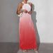 Women's Sexy Backless Halter Neck Midi Dress Sleeveless Gradient A-Line Dress for Summer_ecoleips.com