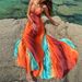 K New Sexy Suspender Gradient Sea Style Dress Beach Long Skirt_ecoleips.com