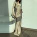 Voya Voya Autumn/Winter Women's Clothing: Solid Color Round Neck Long Sleeve Tie-Waist Chinese Style Dress,_ecoleips.com
