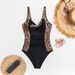 Women's Clothing Sexy Sleeveless Bikini Solid Color Leopard Print Patchwork One Piece Swimsuit Fashionable_ecoleips.com