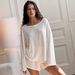 European And American Autumn New White Knitted Loose Wearable Women's Pajama Set Cross-Border Wholesale Homewear_ecoleips.com